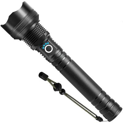 China Long Range Self-Defense High Power LED Emergency Flashlight Outdoor Torch Rechargeable High Lumen for sale