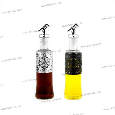 China Stainless Steel Sustainable Oil Bottle For Kitchen Dressing Set Frying Oil Bottles for sale