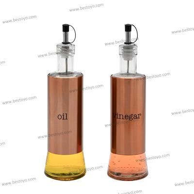 China Stainless Steel Sustainable Oil Bottle For Kitchen Dressing Set Frying Oil Bottles for sale