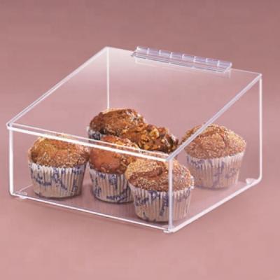 China Food grade handmade material, clear acrylic cake display box, acrylic cake box for sale