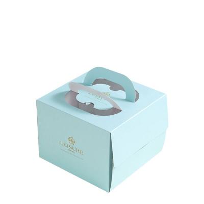 China Small 6 Inch Recyclable Cupcake Bakery Cake Dessert Packaging Box With Handle for sale