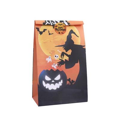 China Disposable Halloween Decorations Gift Box Cookie Paper Food Bags Various Kraft Paper Bag for sale