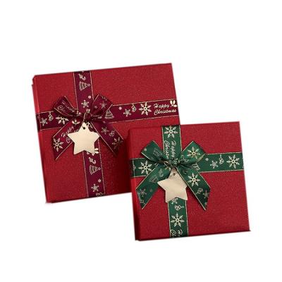 China Yiwu Disposable Christmas Custom Packing Big Red Gift Box With Bowknot for sale