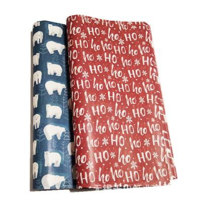 China Custom Logo Printed Christmas Soft Pack Anti Curl Facial Tissue Paper for sale