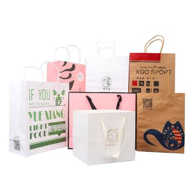 China Disposable wholesale custom logo for printed food grade craft coffee packaging paper brown takeaway bag for sale