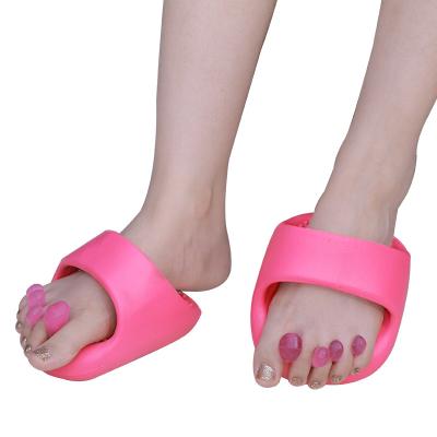 China Fashion Trend Sports Beautiful Legs Calf Toe Splitter Home Thin Slippers Inside and Outside Eight Corrective Insole Leg Orthopedic Slippers for sale