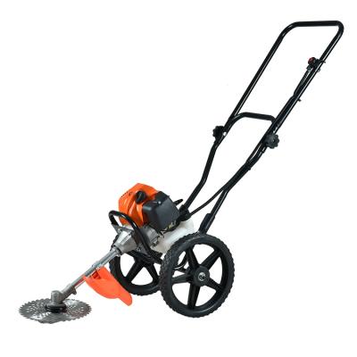 China Factory Supply 2-Stroke 2 Stroke Hand Push Brush Cutter Machine With 2 Wheels for sale