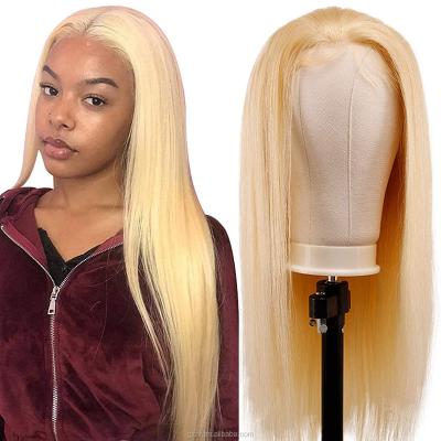 China Wholesale 613 Silky Straight Wave Blonde 13x4 Pre Plucked HD Lace Front Human Hair Wigs Virgin Malaysian Straight Wave Hair Wigs With Baby Hair 30 Inches for sale