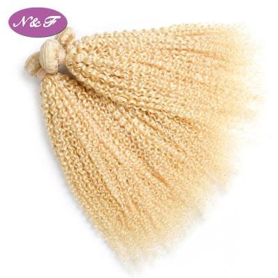 China Kinky Curl YF Wholesale 613 Cuticle Aligned Brazilian Hair Weaves 613 Blonde Curly Curly Wave Virgin Hair Extension for sale