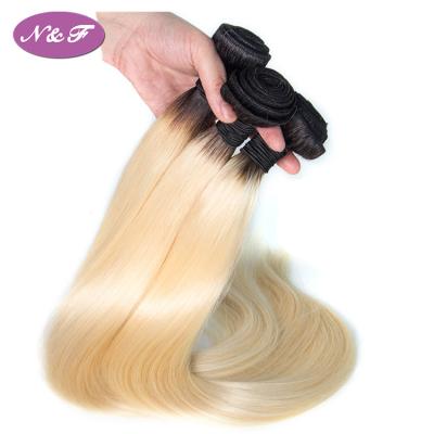 China Silky Straight Wave YF Shipping Overnight Remy Peruvian Virgin Human Hair To Weave Silky Straight Wave 1B Blonde 613 Ombre for sale