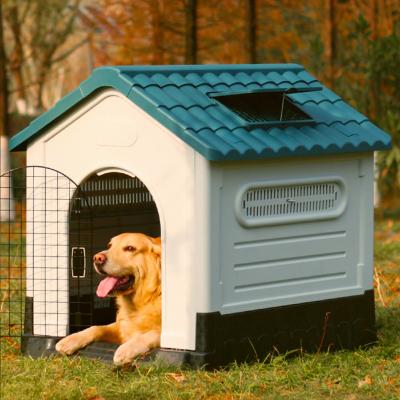 China New Arrival Portable Outdoor Rainproof Foldable Plastic Stored Hoopet 3 Size Dog Kennel House for sale