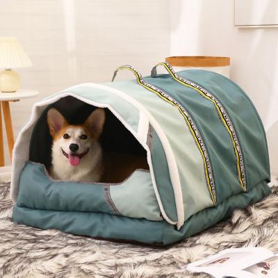 China Travel New Arrival Foldable Hoopet Pet Tent Enclosed Dog Cat House Cave Bed for sale