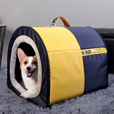 China Travel Factory Wholesale Hoopet Carrier Foldable Warm Waterproof Outdoor Dog Cat Tent House Bed for sale