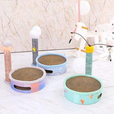 China New Arrival 2022 Stocked Multifunctional Hoopet All In One Tree Paw Cute Cat Scratcher Board Grinding Toys for sale