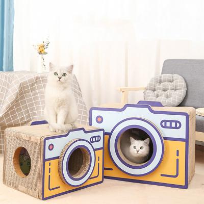 China Newcomer Hoopet's Stored Goods Wrinkled Cat Scratcher Toys House Paper Camera for sale