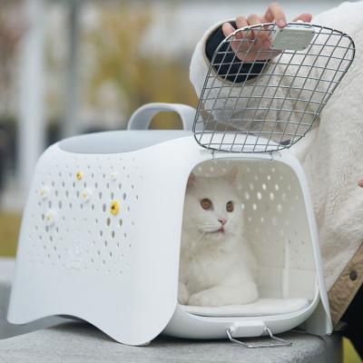 China Premium Interesting Looking Decorative Soft Rubber Dog Stocked Hoopet Flower Handle Cat Carrier Tote Cage Box for sale