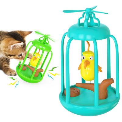 China 2022 New Arrival Funny Interactive Stocked Hoopet Tumbler Sound Cat Birds Cage Toys for sale