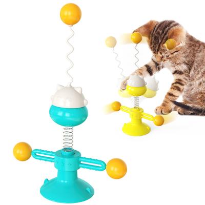 China New Arrival Hoopet High Resilience Cat Teaser Toy With Suction Eco-friendly Plastic Cup Stocked for sale