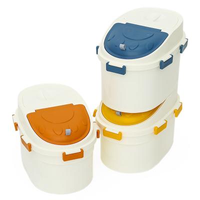 China New 2021 Viable Hoopet Flip Pet Cat Food Container Normal Storage With Wheels for sale