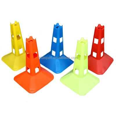 China PP 23cm Marker Cone Football Training Supplies Marker Obstacle With Perforated Windshield for sale