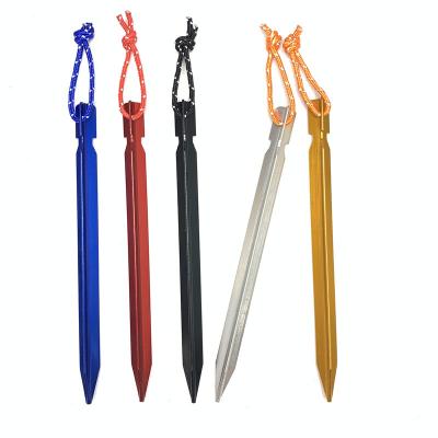 China Outdoor Camping Raising Moving Outdoor Camping Lifting Diamond Canopy 18cm Tent Ground Jingle Three Movable Tools Aluminum Alloy Long Screw Tent Pegs Camping for sale