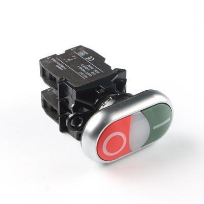 China High quality plastic LA42 series on double red and green push button switches with light for sale