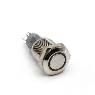 China YHJ Series 16mm Metal Vandal Proof Illuminated Metal Push Button Switch with Led for sale