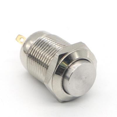 China YHJ Series Factory Supply 2 Terminal 12mm Vandal Proof Metal Waterproof Push Button Switch for sale