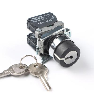 China High Quality Plastic Series 3 Position Self-Locking XB4 Rotary Selector With Key for sale