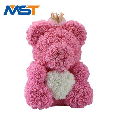 China Girlfriend Gift Valentines Day Factory Price Novelty Bear PE Handmade Artificial Rose Flower For Birthday Gifts for sale