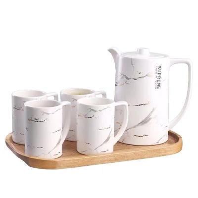 China Viable Coffee Marble Ceramic Mug Simple Suit Tea Set Afternoon Tea Cup for sale