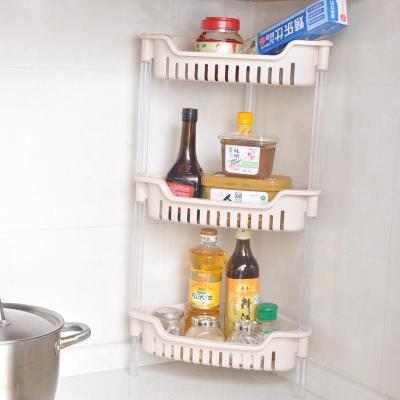 China 2 Tier Kitchen Storage Rack Shelf Corner Shelves Shelf Light Plastic Indoor Bathroom Storage Racks for sale