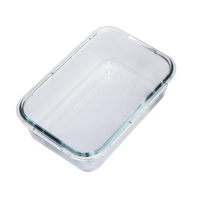 China Bento Box Portable Refrigerated Refrigerated High Lunch Square Borosilicate Glass Kitchen Food Container Meal Lunch Box for sale