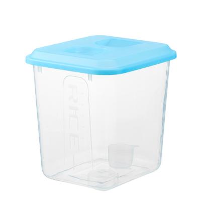 China Viable Wholesale Plastic Rice Measuring Cup Grain Storage Box Rice Dispenser Storage Box Rice Storage Container for sale