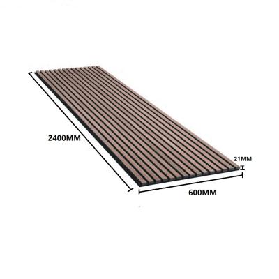 China Modern Recycled Building Material Eco friendly 100% Polyester Fiber  PET Flet MDF Slatted Wall Wood Acupanel Sheets for sale