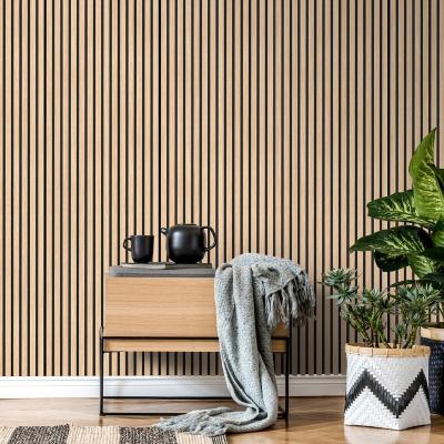 China Modern Environmentally Friendly Interior Design Akupanels Sheet Rustic Wooden Veneer Slats Acoustic Wall Panels Manufacturer for sale