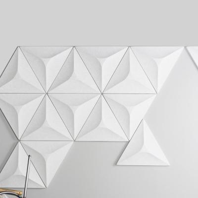 China Modern Recycled Pet Fiber Felt Sound Absorbing Wall And Ceiling decorative 3D Akoestiek Polyester Acoustic Panels For Meeting Room for sale