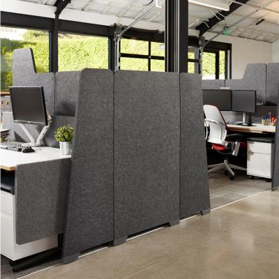 China Modern Movable Eco- friendly Fabric Wrapped Polyester Fiber Acoustic Modesty Panels Office Partition for sale