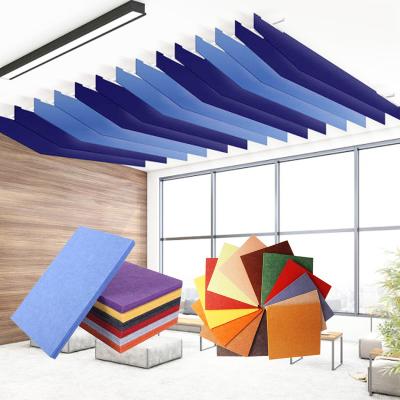 China Modern Light weight 100% polyester fiber eco friendly sound absorption acoustic panels board for wall ceiling for sale