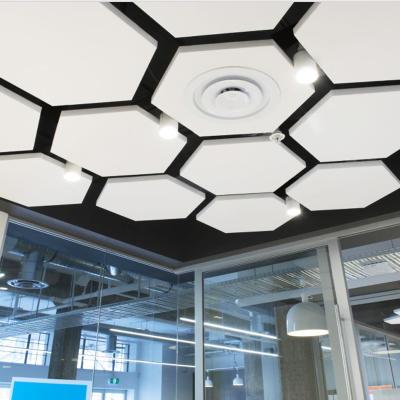 China Modern Customize polygon shape hexagon eco friendly sound absorbing interior decorative ceiling wall acoustic panel board price for sale