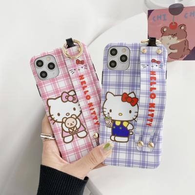 China High Quality Shockproof PU Leather Phone Case For iphone 13 max pro 12 cartoon kitty strap phone case max the hello pro for sale