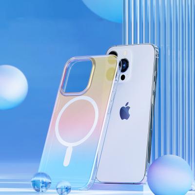 China Shockproof for iphone 12 pro gradient frosted phone case transparent tpu phone case max magnetic iphone 13 phone case for sale