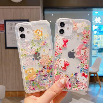 China Shockproof Case For iphone 12 pro Max New Fashionable Phone Case For iphone 13 pro Max cute cartoon quicksand kawaii phone for sale