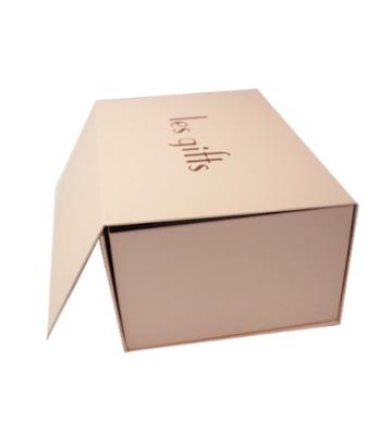 China Foil Gold Apparel Gift Boxes / Wedding Ring Boxes With Black Velvet Foam for sale