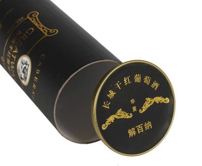 China Offset Printed Cylindrical Wine Packaging Boxes , Embossed Custom Paper Board Packaging Boxes for sale