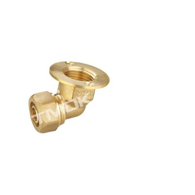 China Brass Pipe Fittings With PVC Connector 105 Degree Elbow 3/8