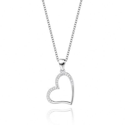 China Women's s925 sterling silver heart-shaped necklace for women Europe, America, Japan and NEC South Korea Mori style simple clavicle chain for sale