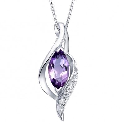 China CLASSIC Elegant Diamond 925 Sterling Silver Waterdrop Shape Zircon Pendant Purple Pendant For Anniversary Gift for sale