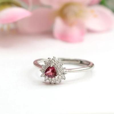 China Natural Fashion Environmentally Friendly Ring Ladies Jewelry Luxury Ruby Titanium Steel Engagement Ring Wearable for sale