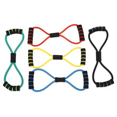 China High Tensile Strength Durable Safe Multifunctional Resistance Training Bands Tube Exercise 8 Shape Chest Expander for sale